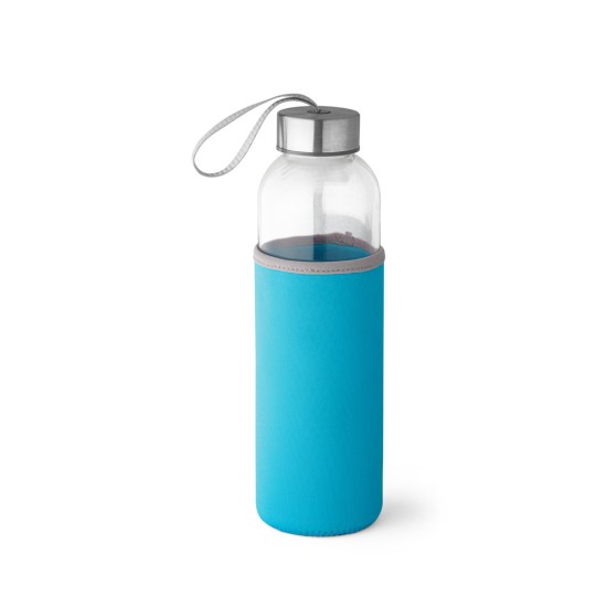 Squeeze em vidro e tampa em aço inox com alça 520 mL Personalizado