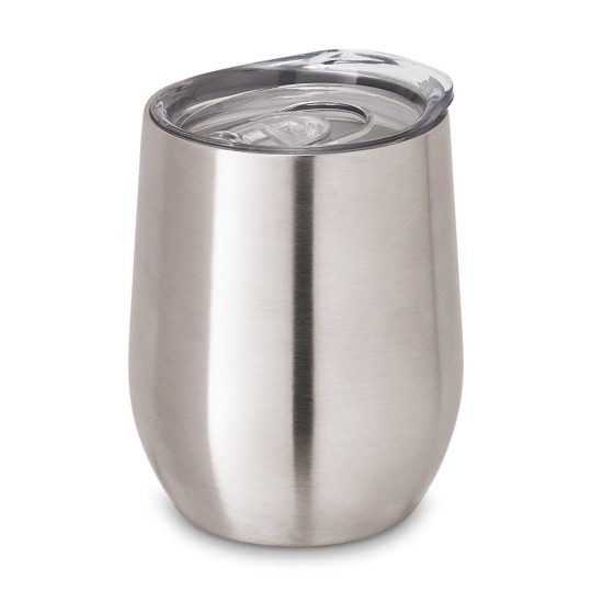 Copo de viagem em aço inox, térmico com parede dupla isolada a vácuo e tampa deslizante 400 mL Personalizado