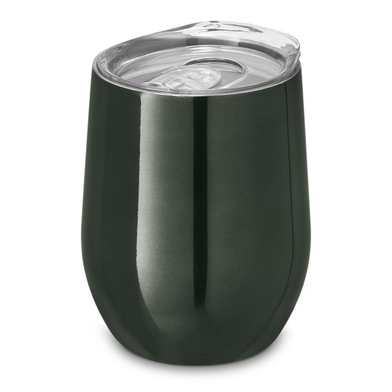 Copo de viagem em aço inox, térmico com parede dupla isolada a vácuo e tampa deslizante 400 mL Personalizado