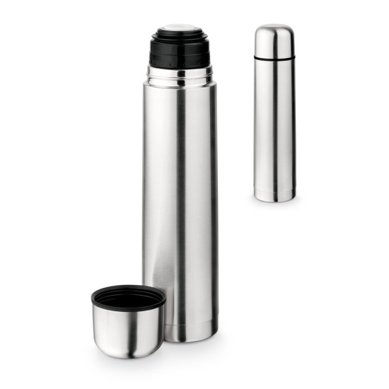 Garrafa em aço inox de parede dupla térmica, isolada a vácuo 1 L Personalizada