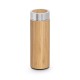 Garrafa em aço inox 90% reciclado e bambu de parede dupla térmica, isolada a vácuo 430 mL Personalizada
