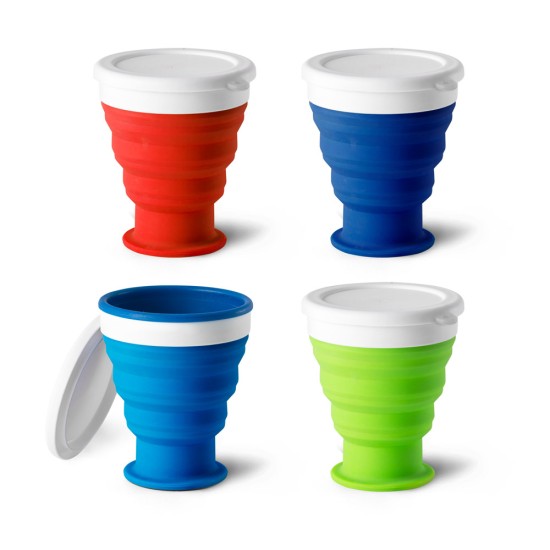 Copo de viagem em silocone e PP 400 mL Personalizado