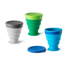 Copo de viagem em silicone e PP 400 mL Personalizado