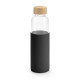 Squeeze em vidro borossilicato com tampa em bambu 600 mL Personalizado