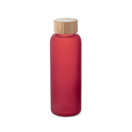 Squeeze de vidro borossilicato fosco com tampa em bambu 500 mL Personalizado