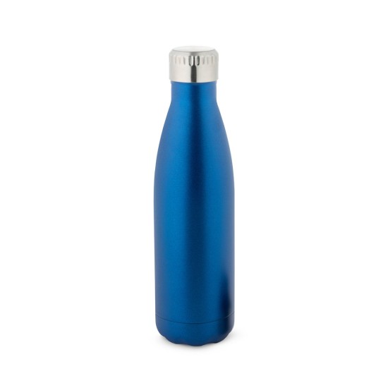 Garrafa em aço inox de parede dupla térmica, isolada a vácuo, com tampa em aço inox 500 mL Personalizada