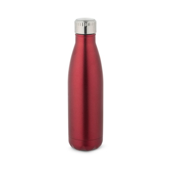 Garrafa em aço inox de parede dupla térmica, isolada a vácuo, com tampa em aço inox 500 mL Personalizada