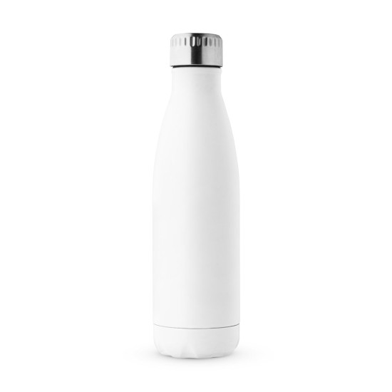 Garrafa em aço inox de parede dupla térmica, isolada a vácuo, com tampa em aço inox 500 mL Personalizada