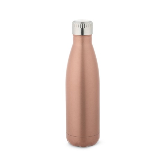 Garrafa em aço inox de parede dupla térmica, isolada a vácuo, com tampa em aço inox 500 mL Personalizada