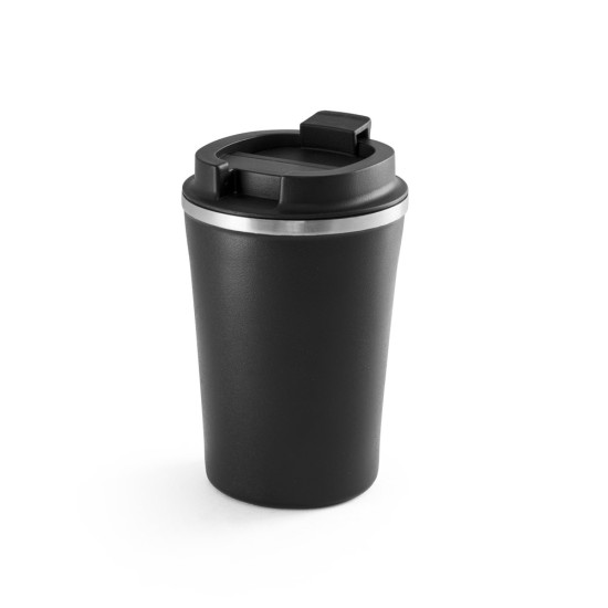 Copo de viagem em aço inox e PP, térmico com parede dupla isolada a vácuo 470 mL Personalizado