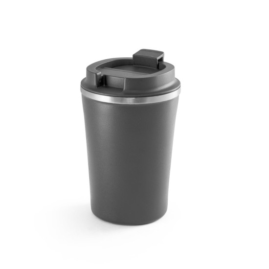 Copo de viagem em aço inox e PP, térmico com parede dupla isolada a vácuo 470 mL Personalizado