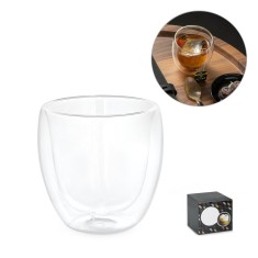 Copo em vidro borossilicato com parede dupla isolada a ar 220 mL Personalizado