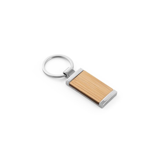 Chaveiro retangular em bambu com revestimento em metal Personalizado