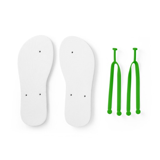 Chinelos com sola e m EVA totalmente personalizável em sublimação e tira em PVC para brinde personalizado