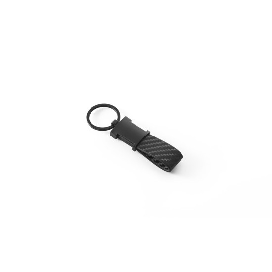 Chaveiro em c. sintético com textura em fibra de carbono e metal Personalizado