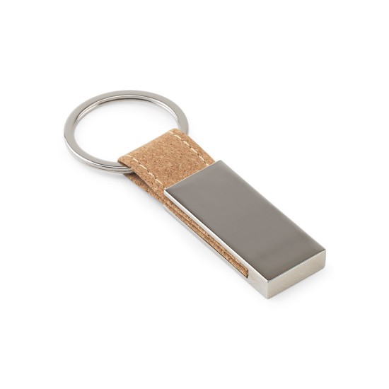 Conjunto composto por um porta-cartões e chaveiro, ambos em metal e cortiça Personalizado