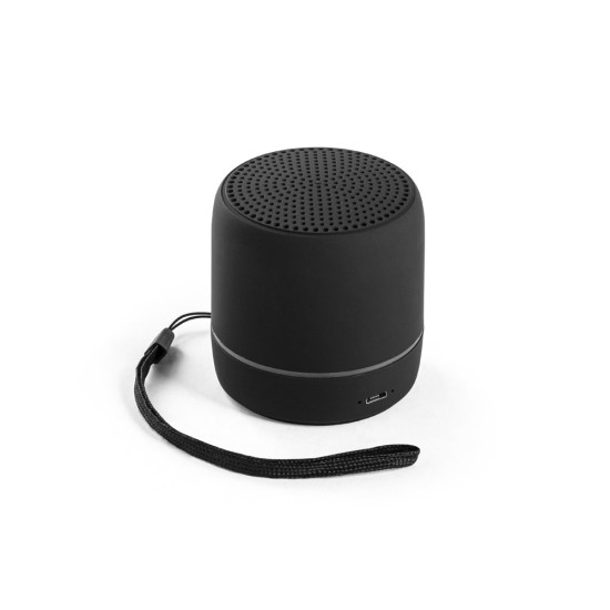 Caixa de som portátil em ABS 100% reciclado com faixa LED exterio e autonomia de 4h Personalizada