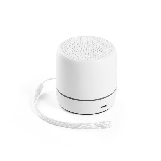 Caixa de som portátil em ABS 100% reciclado com faixa LED exterio e autonomia de 4h Personalizada