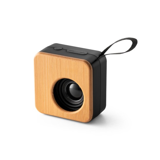 Caixa de som portátil em bambu e ABS 100% reciclado com autonomia de 4h Personalizada