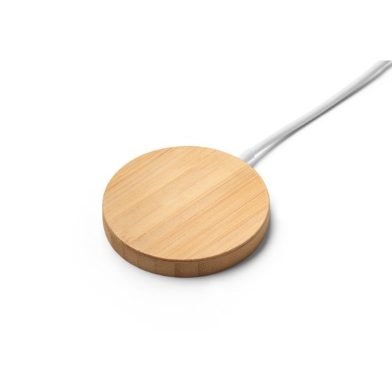 Carregador magnético wireless super-rápido em bambu 15 W Personalizado
