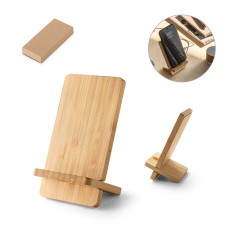 Carregador por indução (wireless) super-rápido e suporte em bambu para smartphone 15 W corporativo