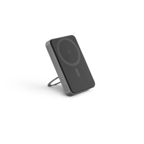 Bateria portátil magnética em ABS 100% reciclado com suporte, carregador por indução (wireless) super-rápido 15W e capacidade de 10'000 mAh Personalizada