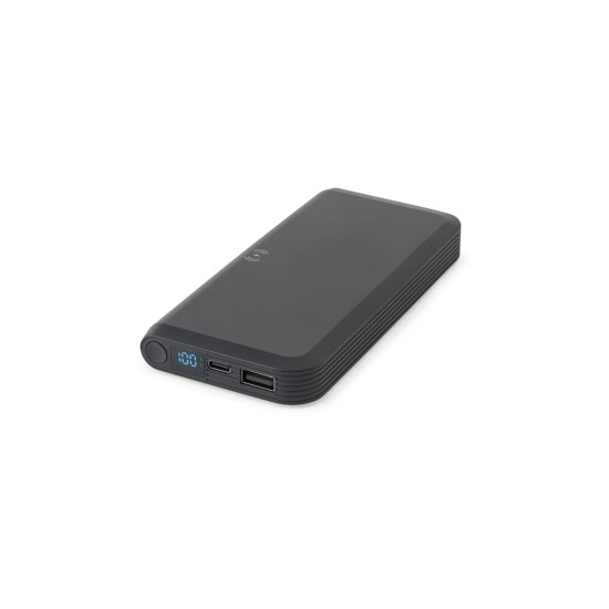 Bateria portátil em ABS 100% reciclado com carregador por indução (wireless) super-rápido 15W e capacidade de 10'000 mAh Personalizada