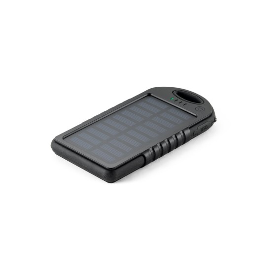 Bateria portátil solar em ABS com painel solar, LED e capacidade de 2'000 mAh Personalizada