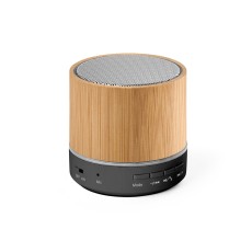 Caixa de som portátil em bambu e ABS 100% reciclado com microfone e autonomia de 4h30 Personalizada