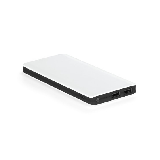 Bateria portátil em ABS com LED e capacidade de 10'000 mAh Personalizada