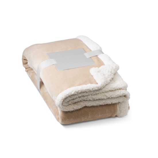 Manta reversível em tecido polar (190 g/m²) acetinado com forro sherpa (225 g/m²), Personalizada