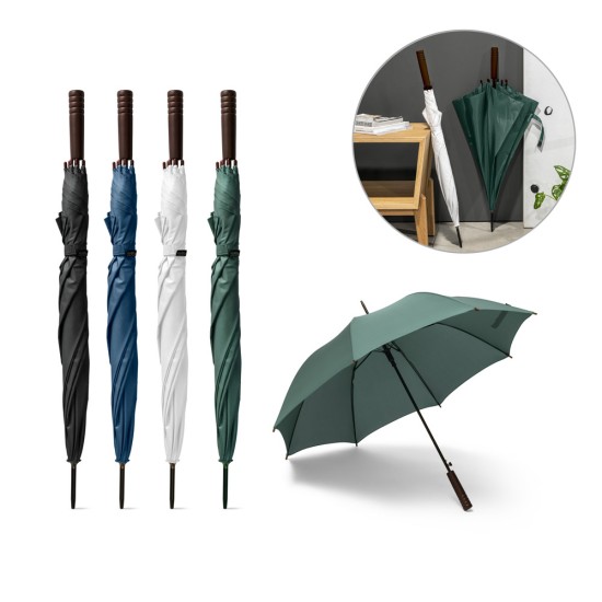 Guarda-chuva em 100% poliéster reciclado pongee 190T com abertura automática Personalizada