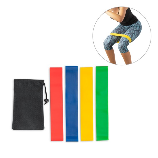 Conjunto de 4 bandas elásticas com bolsa de non-woven Personalizado