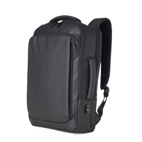 Mochila couro sintético usb 17 litros para empresas