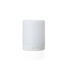 Caixa de som com luminária com logotipo