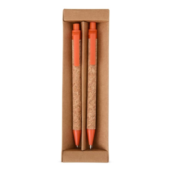 Kit ecológico caneta e lapiseira cortiça para empresas