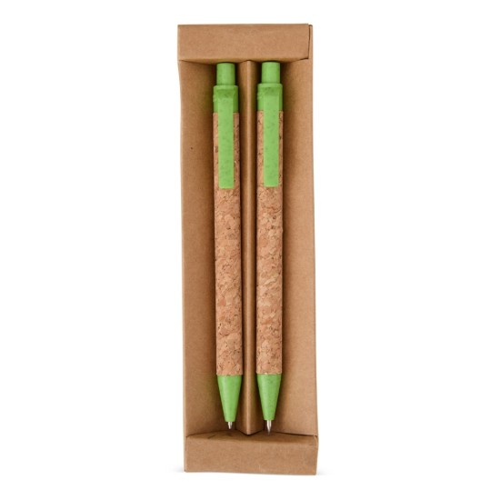 Kit ecológico caneta e lapiseira cortiça para empresas