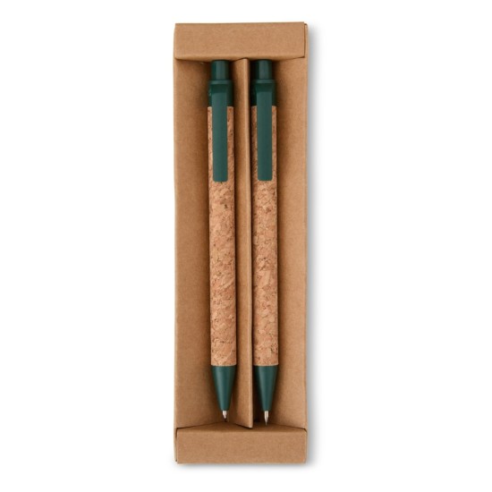 Kit ecológico caneta e lapiseira cortiça para empresas