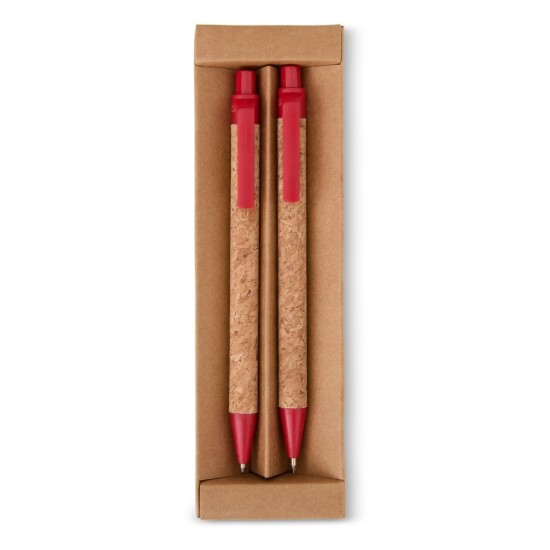 Kit ecológico caneta e lapiseira cortiça para empresas