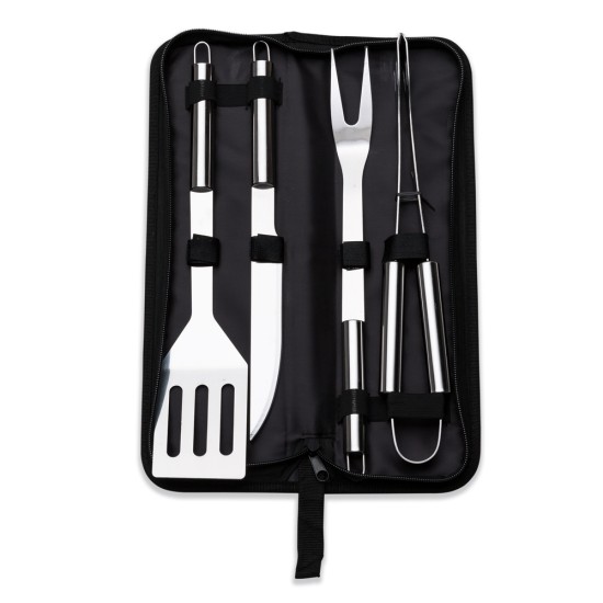 Kit churrasco 4 peças inox com estojo  personalizado
