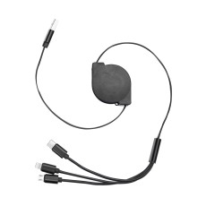 Cabo usb retrátil 3 em 1 promocional