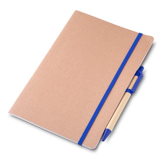 Caderno para anot. kraft com caneta promocional