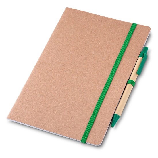 Caderno para anot. kraft com caneta promocional