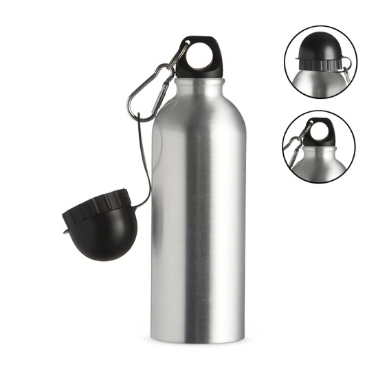 Squeeze aluminio 500ml com bico e mosquetão personalizado